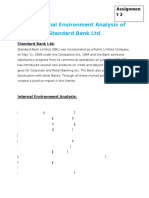 The Internal ENvironment Analysis of STandard Bank Assignment2