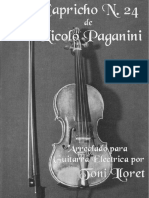 24 Capricho Nicolo Paganini Arranged for Electric Guitar