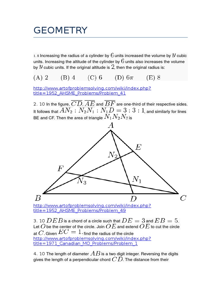 Olympiad Geometry Problem Set | PDF | Triangle | Circle