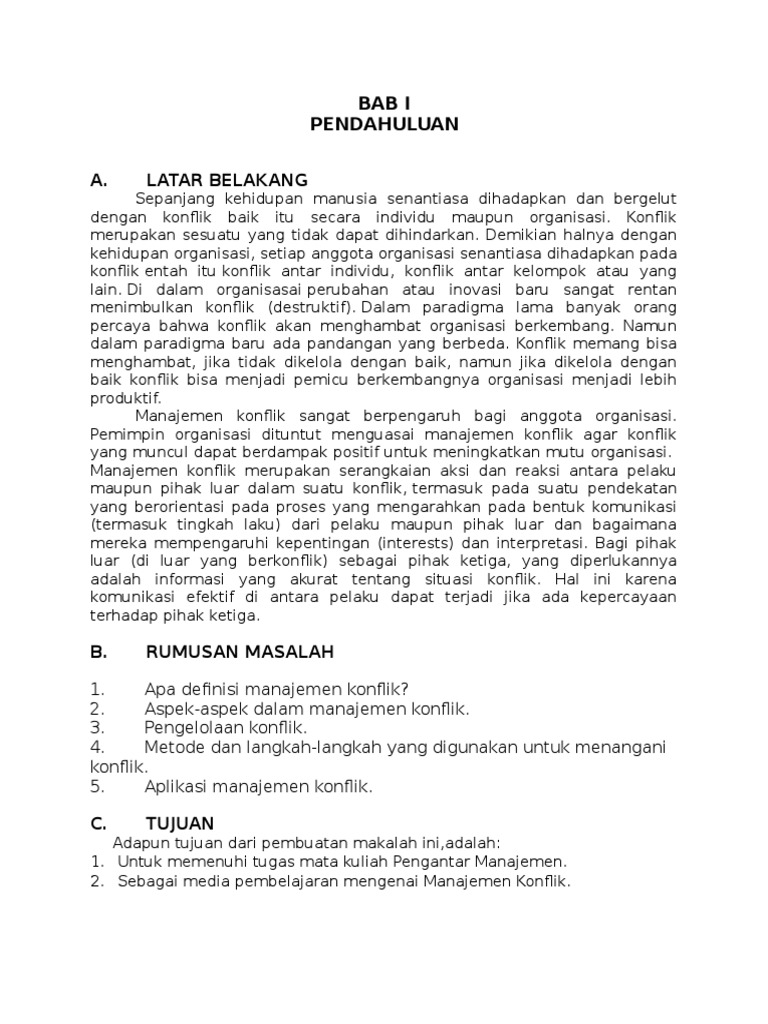 Makalah Manajemen Konflik