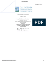 Anthony Cline Having Satisfactorily Completed 1 Course Hours in Social Determinants of Health and HIV On 11/13/2014