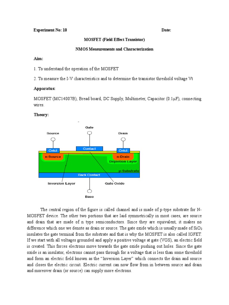 10 Mosfet+Characteristics | PDF | Mosfet | Field Effect Transistor