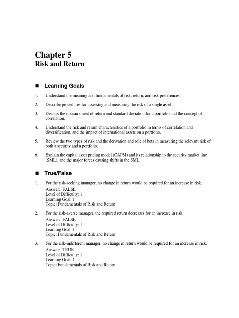 Understanding Risk and Return in Finance | PDF | Beta (Finance ...