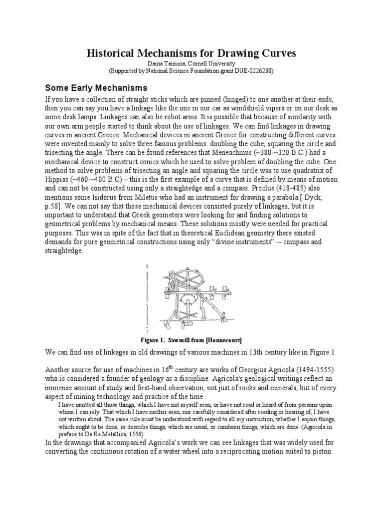 Historical Mechanisms For Drawing Curves PDF | PDF