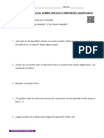 Cuestionario Inicial Sobre Juegos y Deportes Adaptados