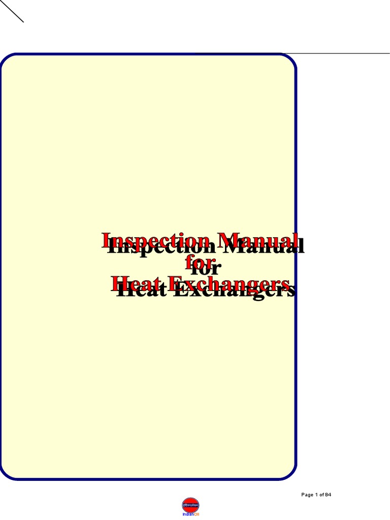 Heat Exchanger Inspection Manual | PDF | Heat Exchanger | Corrosion
