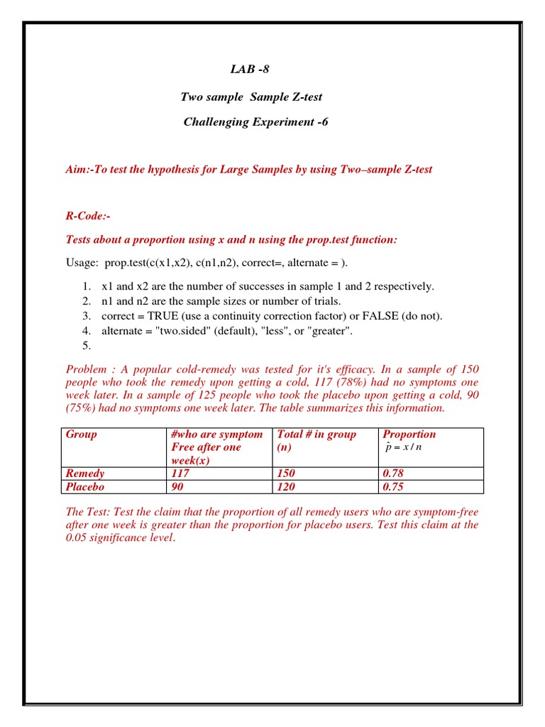 Two-Sample Proportion Tests in R | PDF | Statistical Hypothesis Testing ...