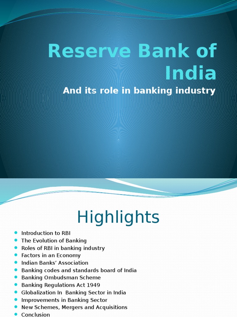 RBI's Role in India's Banking Sector | PDF | Reserve Bank Of India | Banks