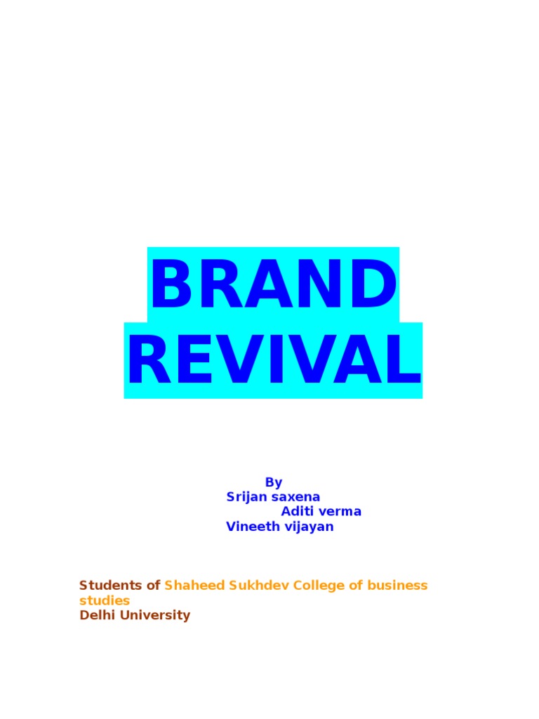 Brand Revival | PDF | Brand | Promotion (Marketing)