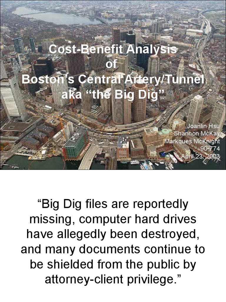 Cost-Benefit Analysis of Boston's Central Artery/Tunnel Aka 