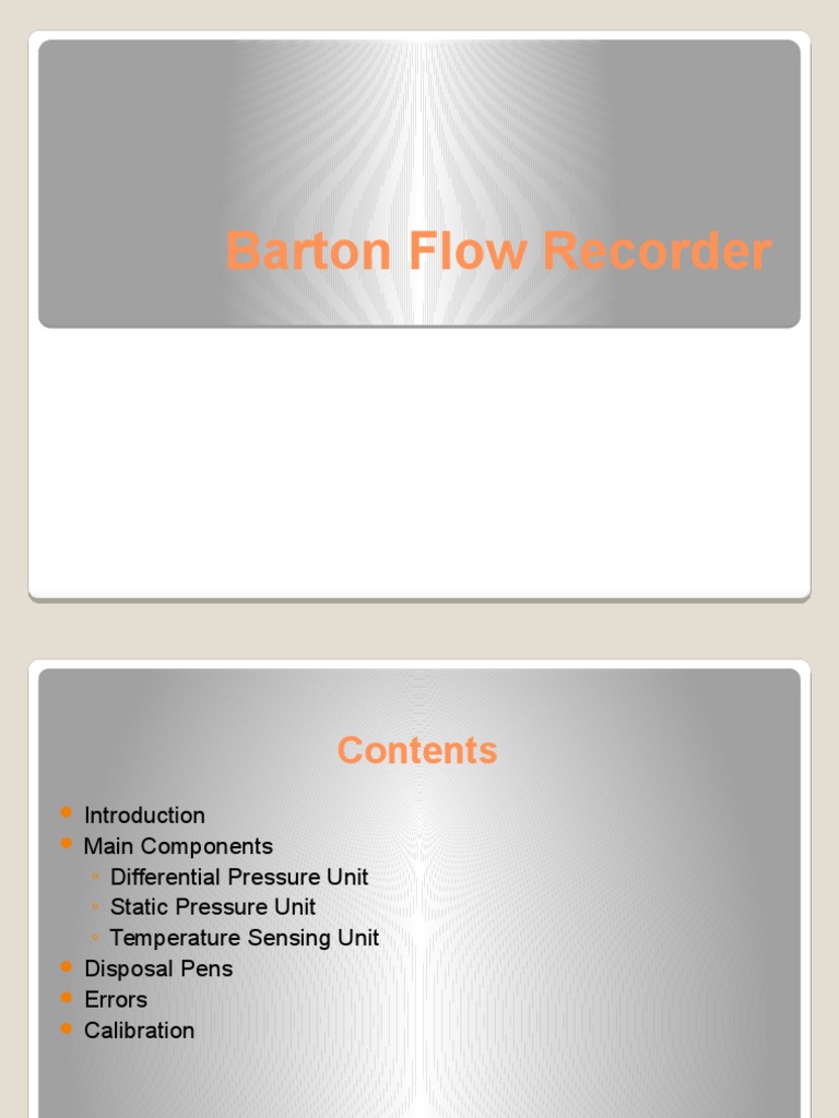Barton Flow Recorder PDF