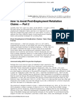 How to Avoid Post-Employment Retaliation Claims — Part 2 - Law360