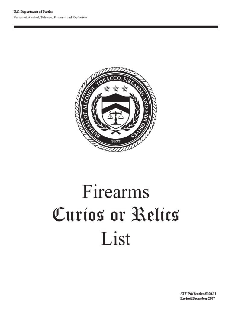 ATF Firearms Curios or Relics List | PDF | Bureau Of Alcohol ...
