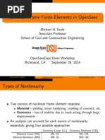 Nonlinear Frame Finite Elements in OpenSees