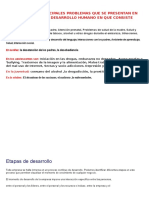 Señalar Los Principales Problemas Que Se Presentan en Cada Etapa Del Desarrollo Humano en Que Consiste