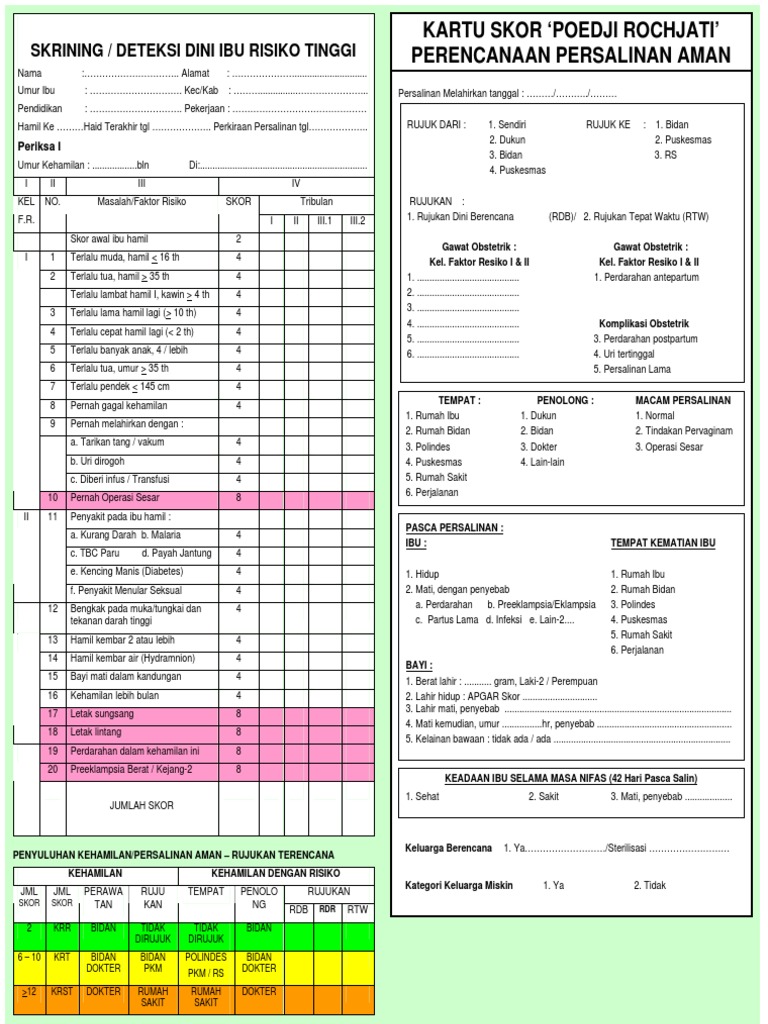 Skala Ibu  Hamil  Resiko Tinggi POEDJI ROCHJATI