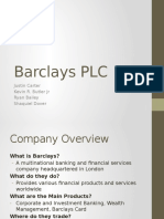 Barclays PLC: Justin Carter Kevin R. Butler JR Ryan Bailey Shaquiel Dover