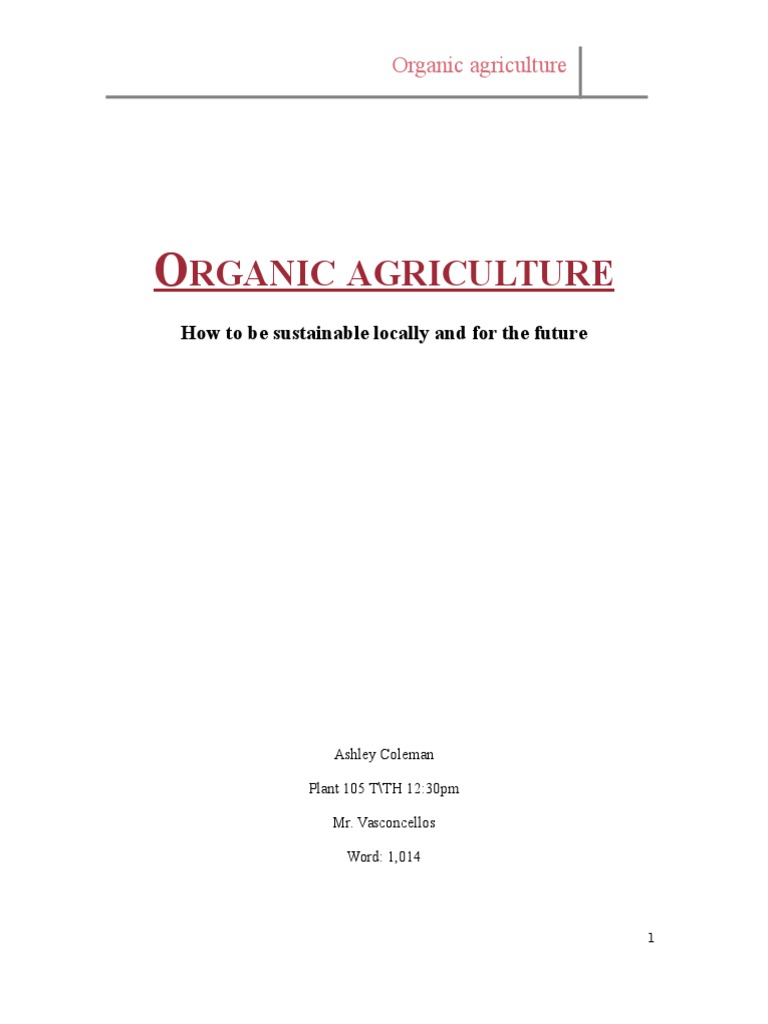 Organic Agriculture Final 2016 | PDF | Organic Farming | Organic Foods