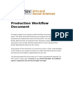 Production Workflow Document: Typed, Organised and Clearly Thought Through