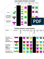 Writing Camp English Rotation Schedule