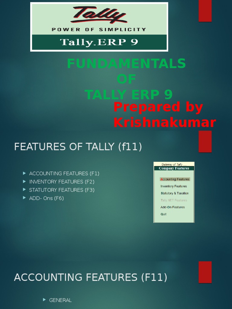 Tally Featuers and Tally Erp 9 | PDF | Debits And Credits | Invoice