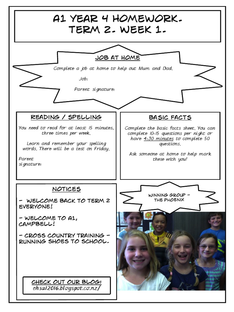 Term 2 Week 1 Homework Overview | PDF