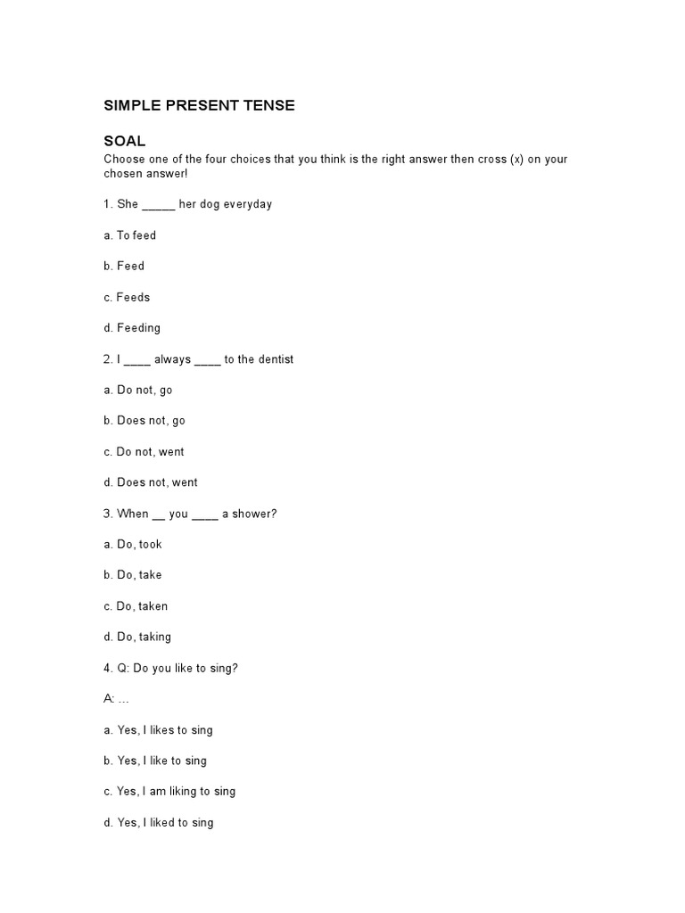 Contoh Soal Simple Present Tense Pdf