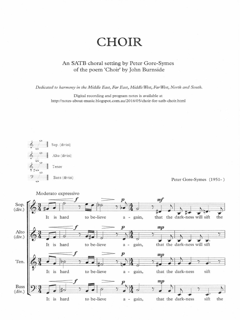 Choir Music Performance Musical Notation