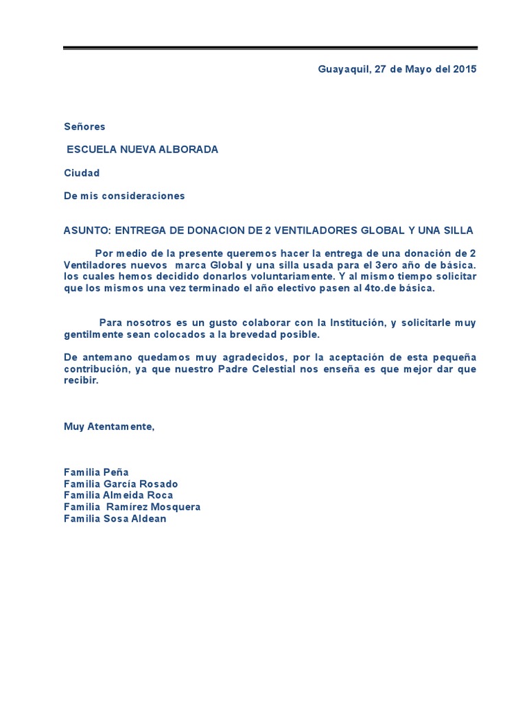 Carta de Donacion