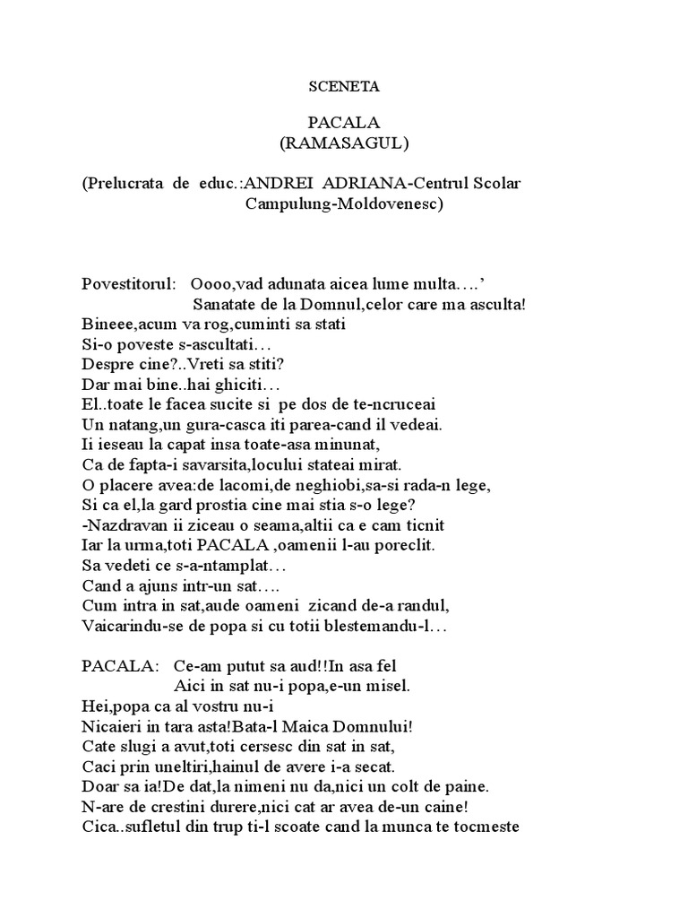 Pacala Si Popa | PDF
