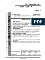 JEE Advanced Full Test II Paper 1