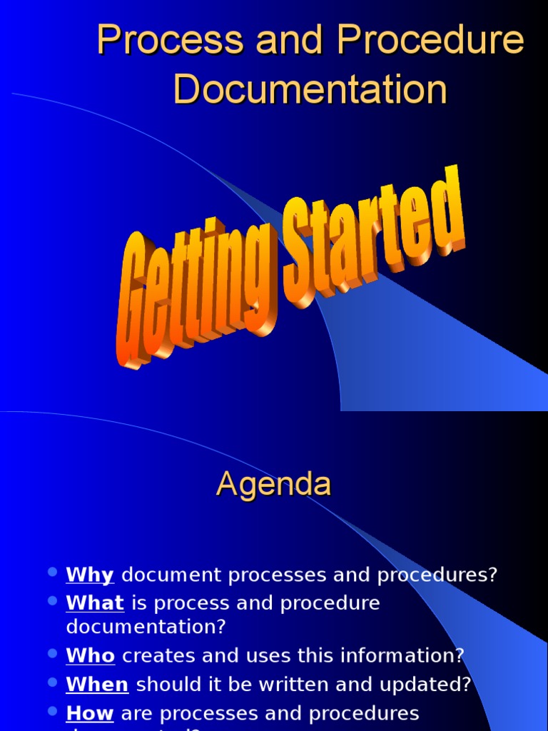 Process and Procedure Documentation Overview | PDF