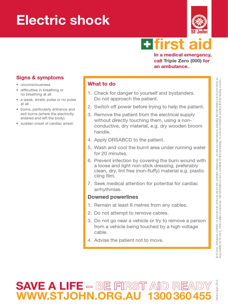 First Aid Procedures for Electric Shock Signs, Symptoms, and Steps to