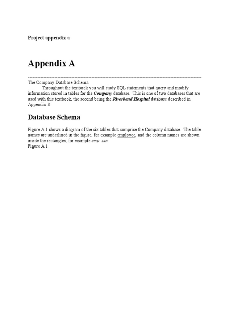 Project Appendix A | PDF | Table (Database) | Information Management