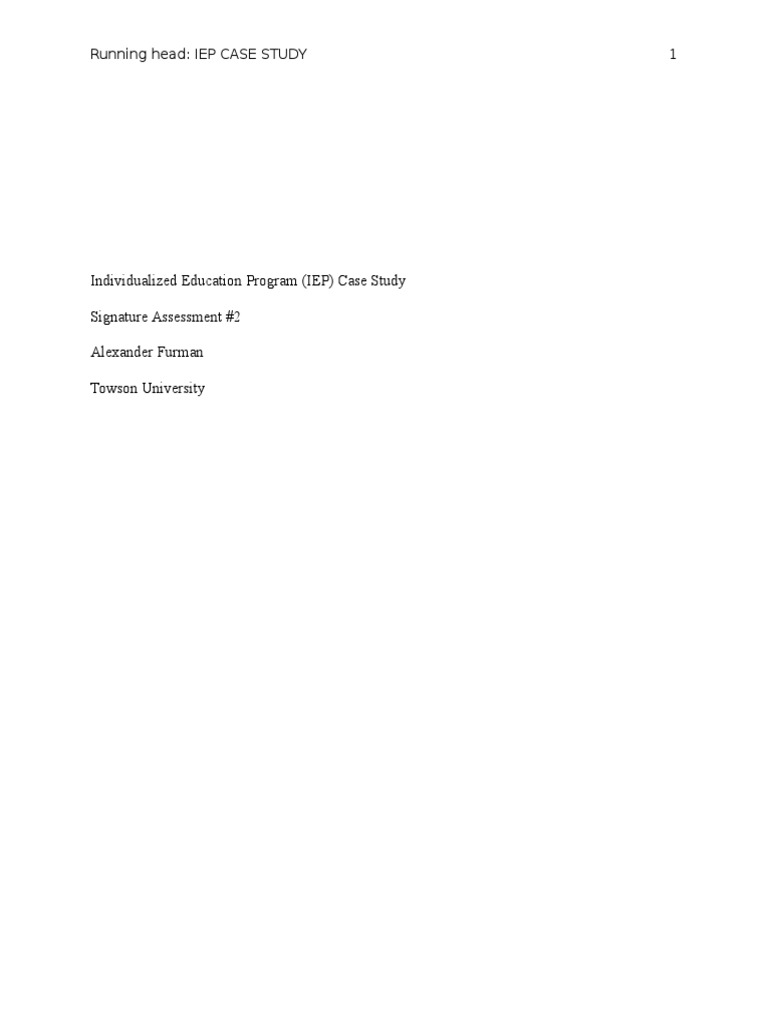 IEP Case Study: John’s Educational Journey | PDF | Individualized ...