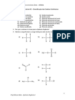 Classificação Cadeias Carbônicas Lista Exercícios Química Orgânica UFERSA