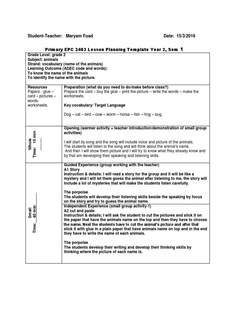 LP 1 | PDF | Lesson Plan | Applied Psychology