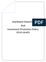 Jharkhand Industrial and Investment Promotion Policy 2016