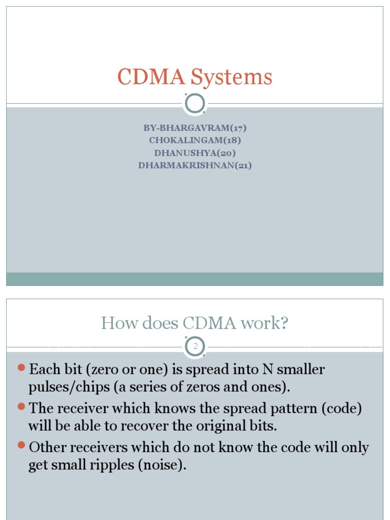 Understanding CDMA Technology Basics | PDF | Code Division Multiple ...