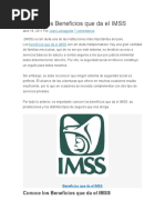 Conoce Los Beneficios Que Da El IMSS