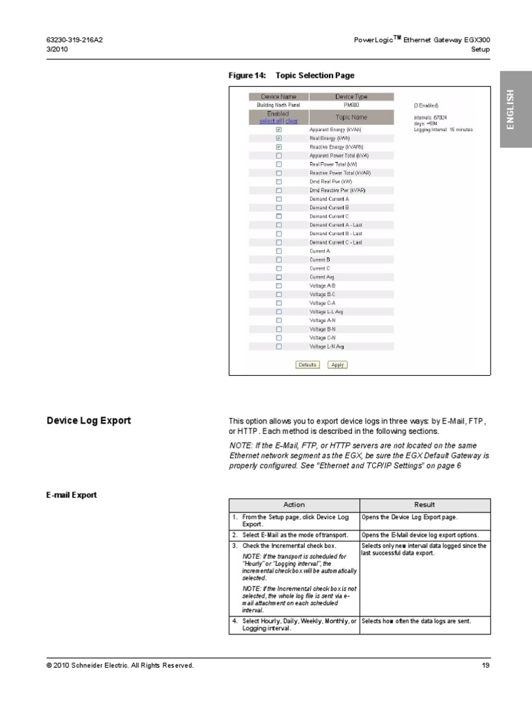 EGX300 Device Log Export | PDF | File Transfer Protocol | Email