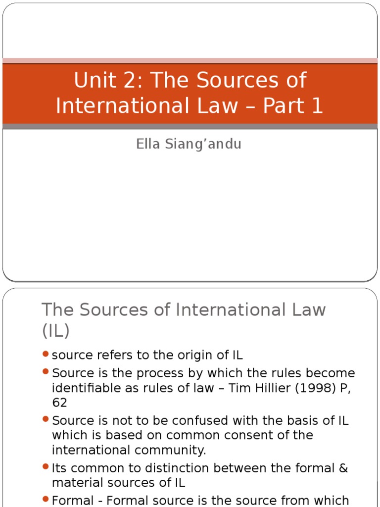 Sources of International Law Explained | PDF | Treaty | Public ...