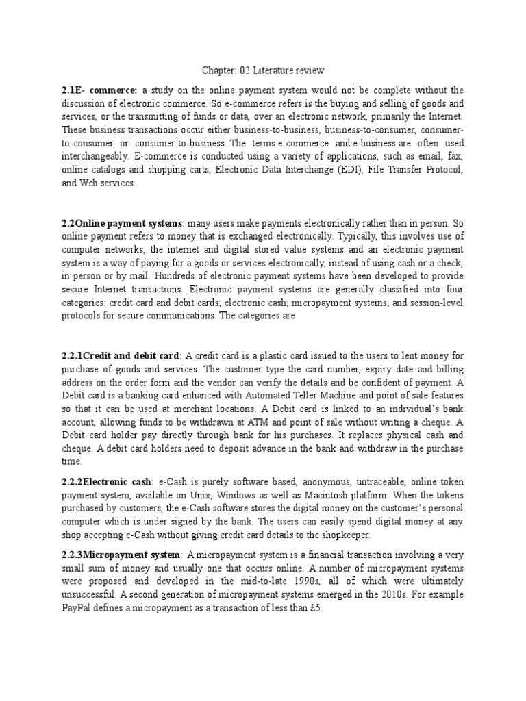literature review on online payment systems