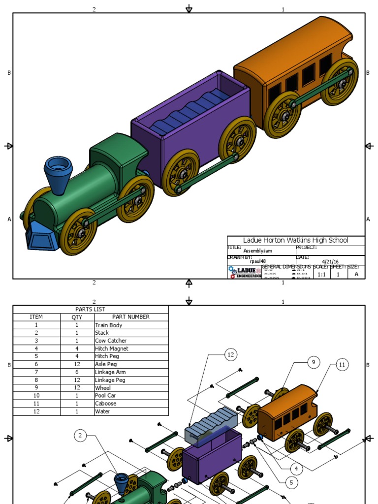 Train Model Parts List and Dimensions | PDF