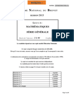 Sujet Brevet 2015 Mathematiques