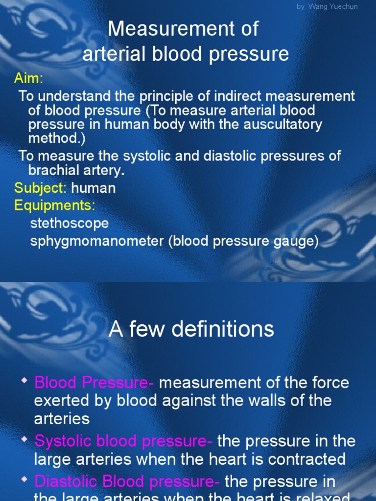 Measurement of Arterial Blood Pressure A Guide to the Indirect Auscultatory Method PDF