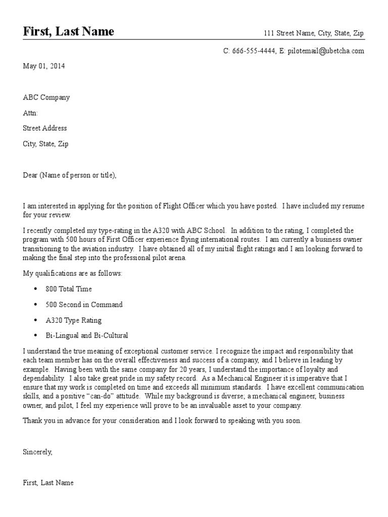 Pilot Application for Flight Officer Position | PDF | Aeronautics ...