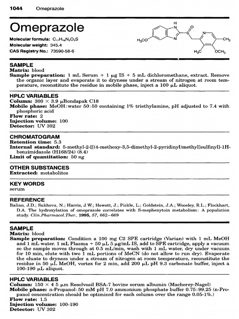 Omeprazole Sample Download Free Pdf Chromatography High