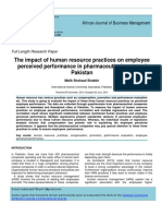 The Impact of Human Resource Practices On Employee Perceived Performance in Pharmaceutical Sector of Pakistan