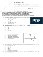 Prueba Ecuación Cuadrática, Función Cuadrática y Trigonometría